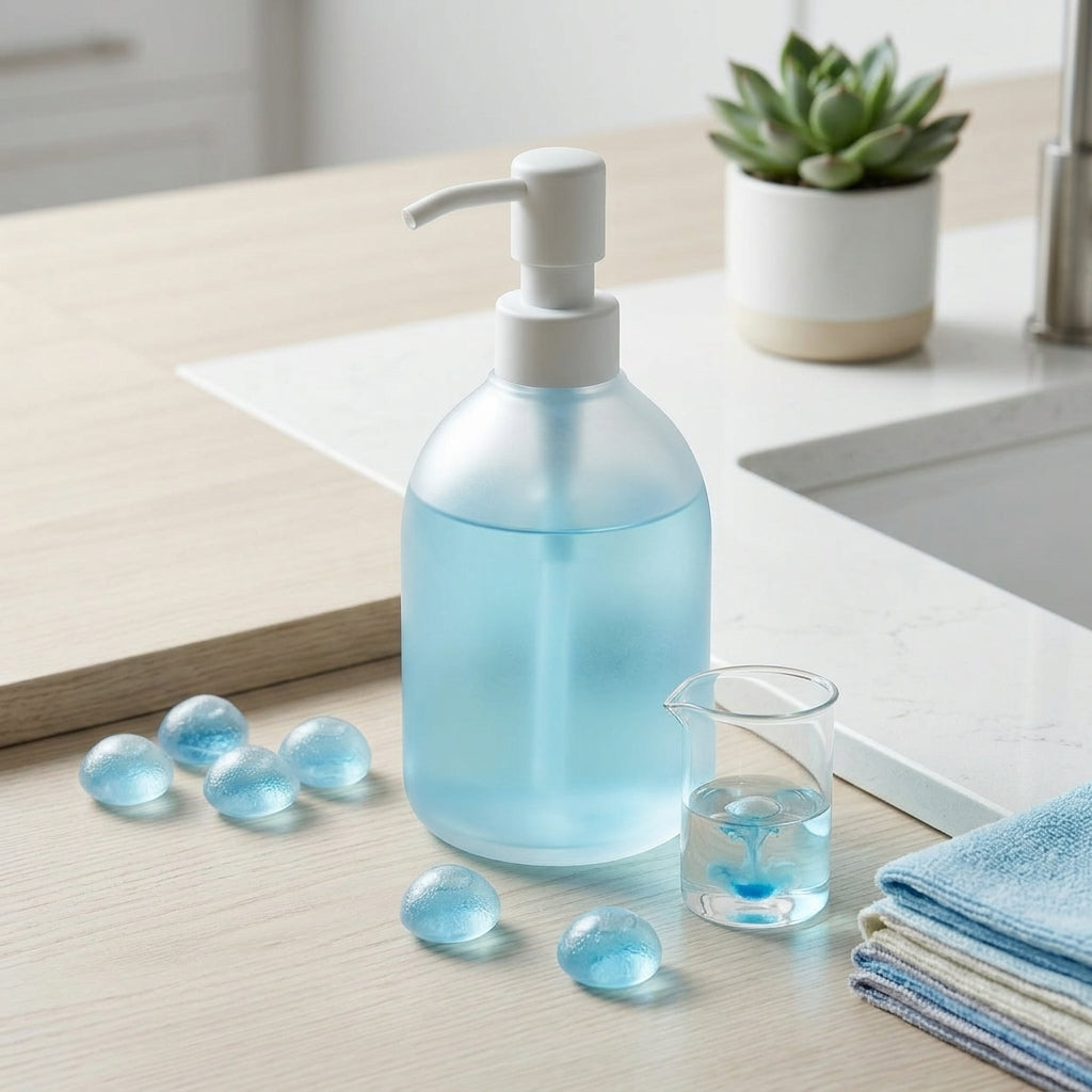 EbnznSm™ Essence Pods Concentrated Cleaning Refills, Just Add Water Cleaning Pods for Refillable Dispenser Bottle, Non-Toxic Dissolving Cleaner Pods, Zero-Waste Household Surface Cleaner Tablets for Kitchen, Bathroom & Everyday Home Cleaning