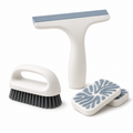 EbnznSm™ Zen Clean Multi-Surface Tool Kit, Compact Window Squeegee, Scrub Brush & Cleaning Sponge Pads for Kitchen, Bathroom, Shower Glass, Countertops, Tile, Sink, Mirror & Home Surfaces