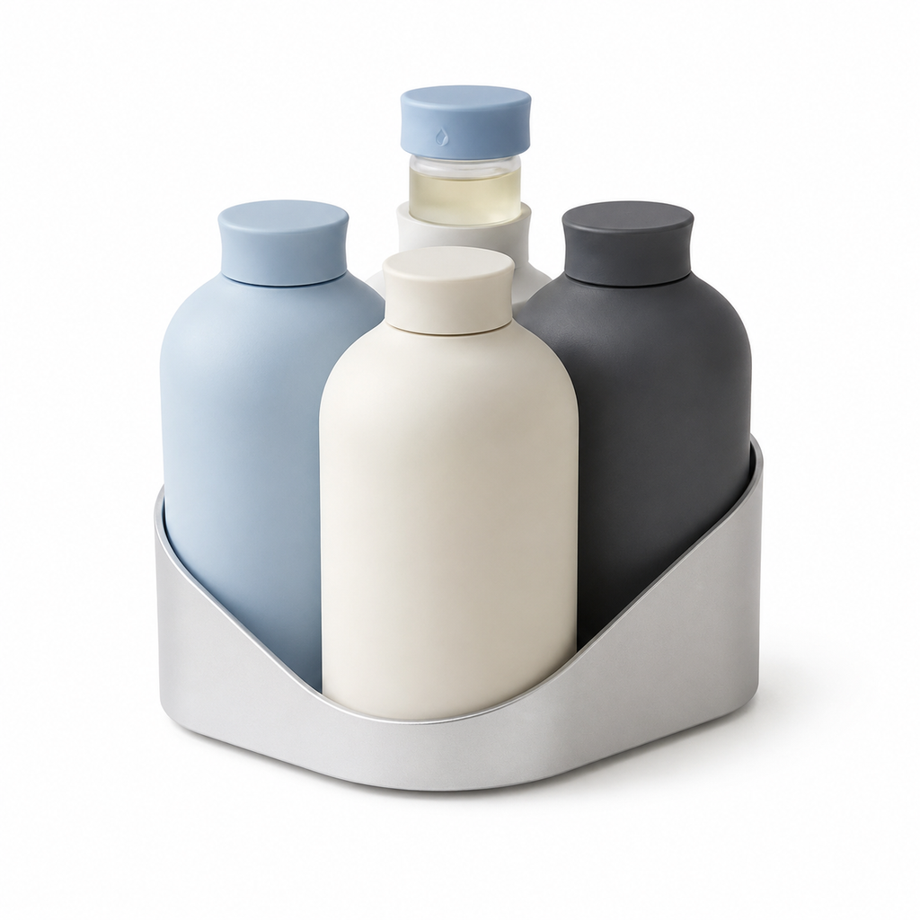 EbnznSm™ Ultra-Precise Concentrate System, Twist Dose Clean Refillable Cleaning Bottle Set, Space-Saving Countertop Cleaner Organizer, Minimalist Eco-Friendly Home Cleaning Kit for Kitchen, Bathroom & Daily Household Use