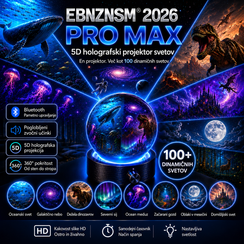 🌎 EBNZNSM® 2026 PRO MAX – pametni projektor svetov 5D 🌎 Več kot 100 poglobljenih svetov z upravljanjem prek Bluetootha in zvočnimi učinki