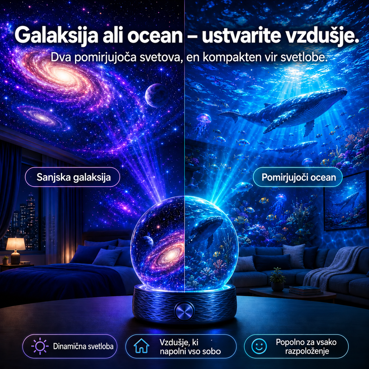 🌎 EBNZNSM® 2026 PRO MAX – pametni projektor svetov 5D 🌎 Več kot 100 poglobljenih svetov z upravljanjem prek Bluetootha in zvočnimi učinki