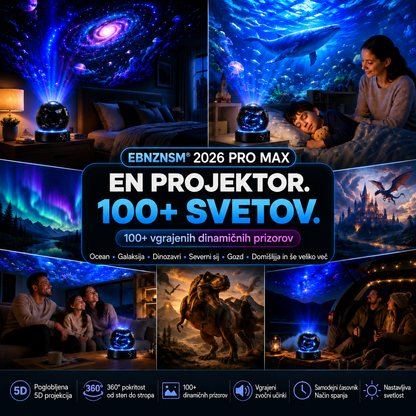🌎 EBNZNSM® 2026 PRO MAX – pametni projektor svetov 5D 🌎 Več kot 100 poglobljenih svetov z upravljanjem prek Bluetootha in zvočnimi učinki